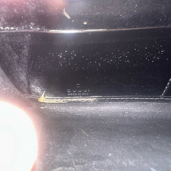 Gucci GG Black Leather Wallet with Silver Logo Charm Women’s Luxury - Picture 11 of 14